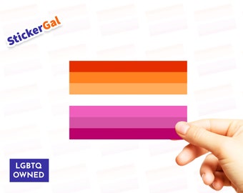 Sunset Lesbian Pride Flag Sticker – Waterproof Vinyl Decal