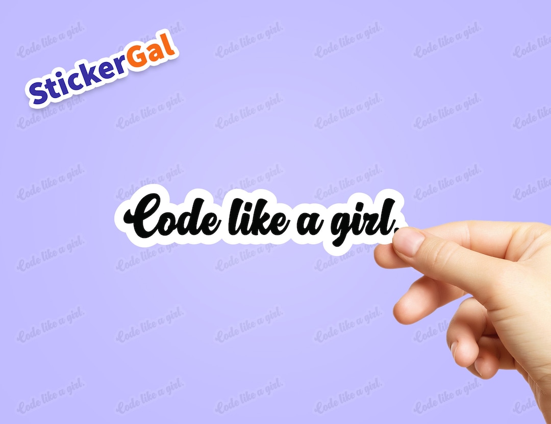 Code Like A Girl Sticker - Waterproof Vinyl Laptop Decal - Etsy