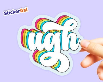 Ugh Funny Retro Sticker: Waterproof Car Decal