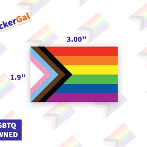 Progress Pride Laptop Sticker Pack (up to 200 pack) | Waterproof and Fade-resistant | LGBTQ Owned, Woman-owned Shop