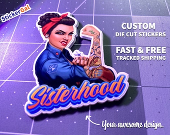 Custom Die Cut Logo Stickers | Waterproof, Laminated, QR Code