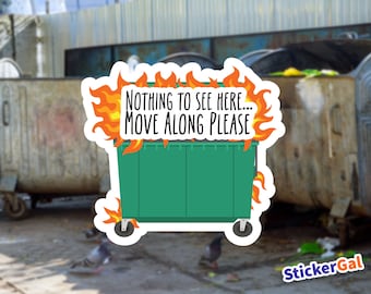 Dumpster Fire Funny Sticker | Sarcastic Laptop, Bumper Sticker