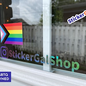 Pride Progress Static Cling (up to 100 pack)  - Pride Window Cling- Static Cling - LGBTQIA+ Owned