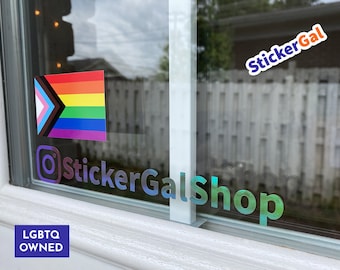 Pride Progress Static Cling (up to 100 pack)  - Pride Window Cling- Static Cling - LGBTQIA+ Owned