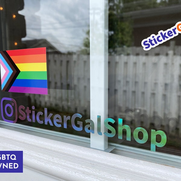 Pride Progress Static Cling (up to 100 pack)  - Pride Window Cling- Static Cling - LGBTQIA+ Owned