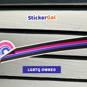 Bi Pride Sticker Stripe | Subtle Pride Bumper Sticker | Pin Stripe Bisexual Pride Car Decal | Bi Pride Flag Colors