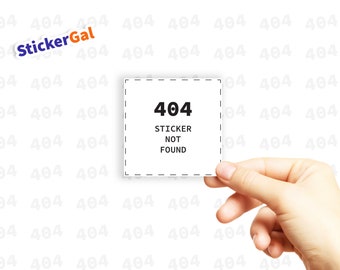 Funny 404 Error Sticker: Waterproof Laptop Decal