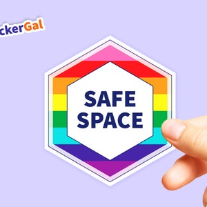 Safe Space Door Decal - Pride Window Sticker | LAMINATED | Safe Space Welcome Sign For Business or Home | Pride Sticker