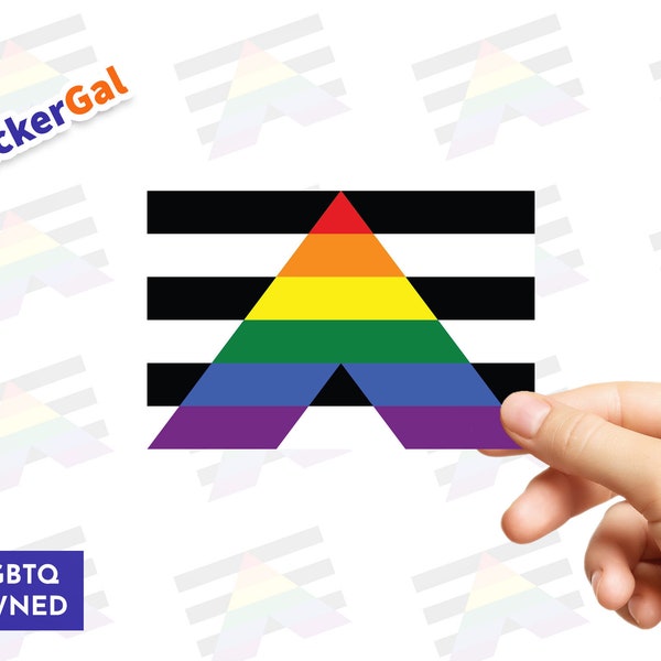 PRIDE Ally Flag Sticker Pack, LGBTQ Support - Ally Car Stickers, Ally Window Stickers, Ally Pride - LGBTQ+ Owned