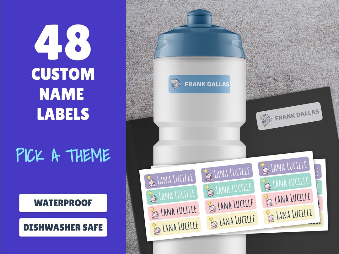 Waterproof Name Labels: Custom School & Daycare Stickers - Etsy