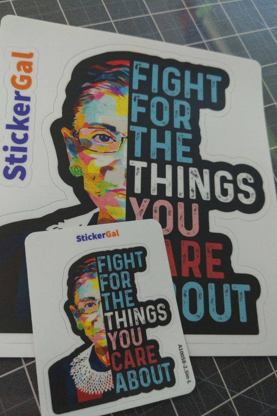 RBG Feminist Bumper Sticker | Waterproof Outdoor Vinyl Sticker - Sun safe | Woman-owned Small Business