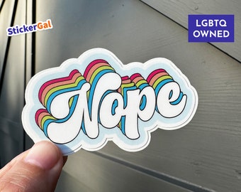 Funny "Nope" Sticker | Waterproof Laptop Decal