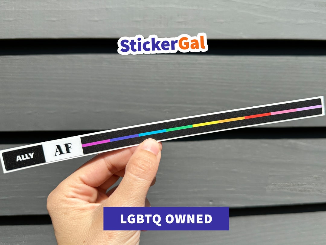 LGBTQ+ Ultimate Ally Pride Bumper Sticker Stripe | Straight Ally AF