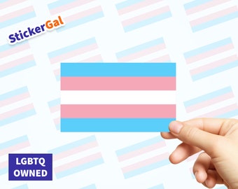 Transgender Flag Sticker – LGBTQ Pride, Laptop Decal (4x2.4 inches)