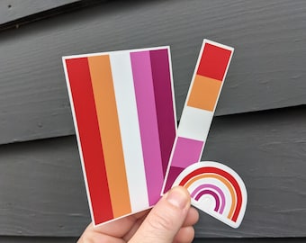 Lesbian Pride Flag Sticker Pack – LGBT Owned, UV Laminated (3 Pack)