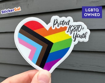 Protect LGBTQ+ Youth Sticker - Indoor or Outdoor | Protect LGBTQ Kids, Pride Stickers, Trans Stickers, LGBTQIA+, Queer Owned Shop