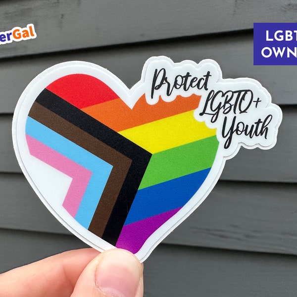 Protect LGBTQ+ Youth Sticker - Indoor or Outdoor | Protect LGBTQ Kids, Pride Stickers, Trans Stickers, LGBTQIA+, Queer Owned Shop