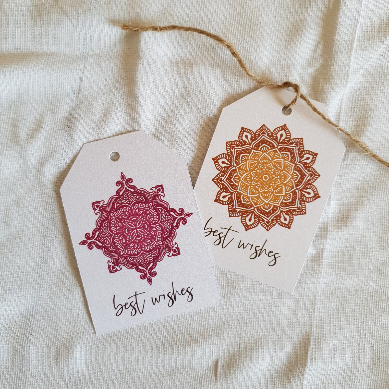 Printable 'best Wishes' Mandala Gift Tags in Two - Etsy