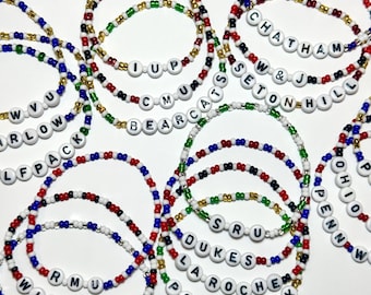 Custom School, College, University, Sports, Team, and Organization Spirit Word Bracelet