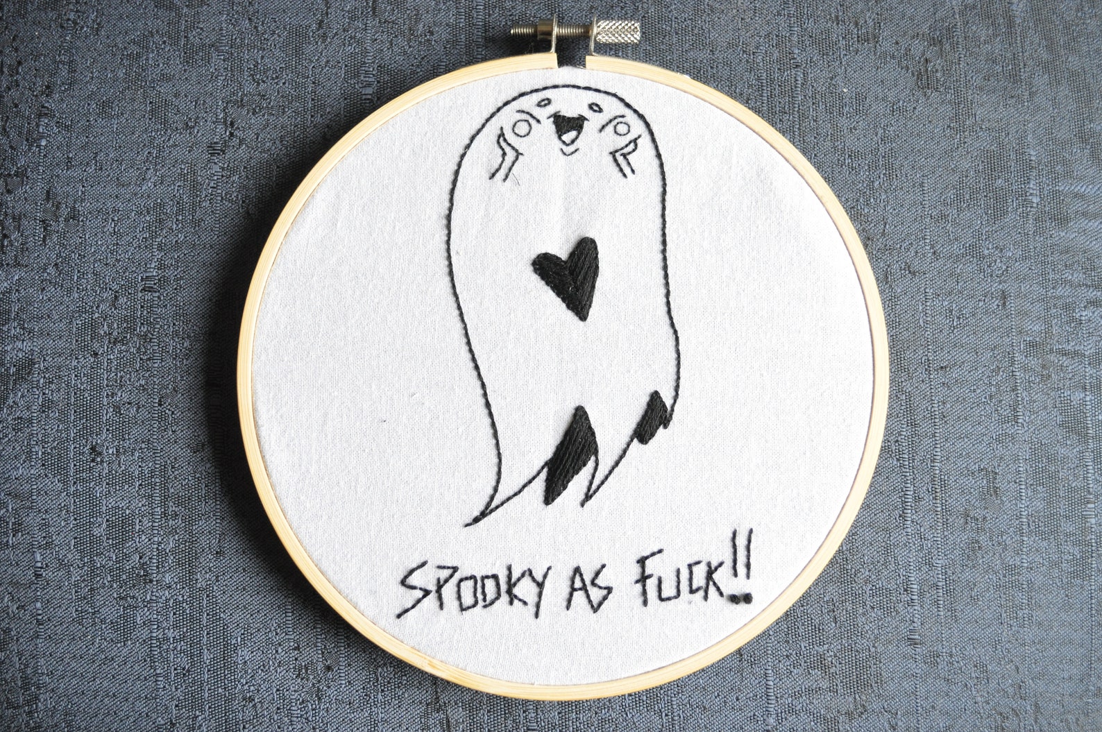 Spooky As Fuck Ghost Embroidery Pattern Halloween Etsy