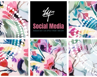Social Media Artwork Set # 3 • Digital Media Design Templates (x10 Images) Design Ready Image BUNDLE!
