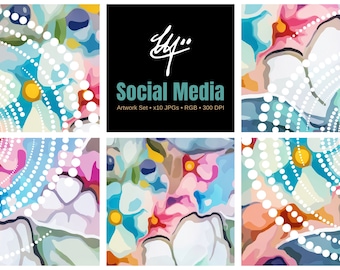 Social Media Artwork Set # 2 • Digital Media Design Templates (x10 Images) Design Ready Image BUNDLE!