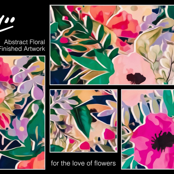 Botanical Finished Artwork v60 • Set of x4 Premium Quality Stock Images • Digital Papers (Design + Print Ready Collection!)