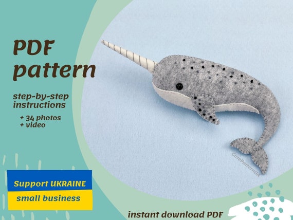 Narwhal stuffed animal pattern deals
