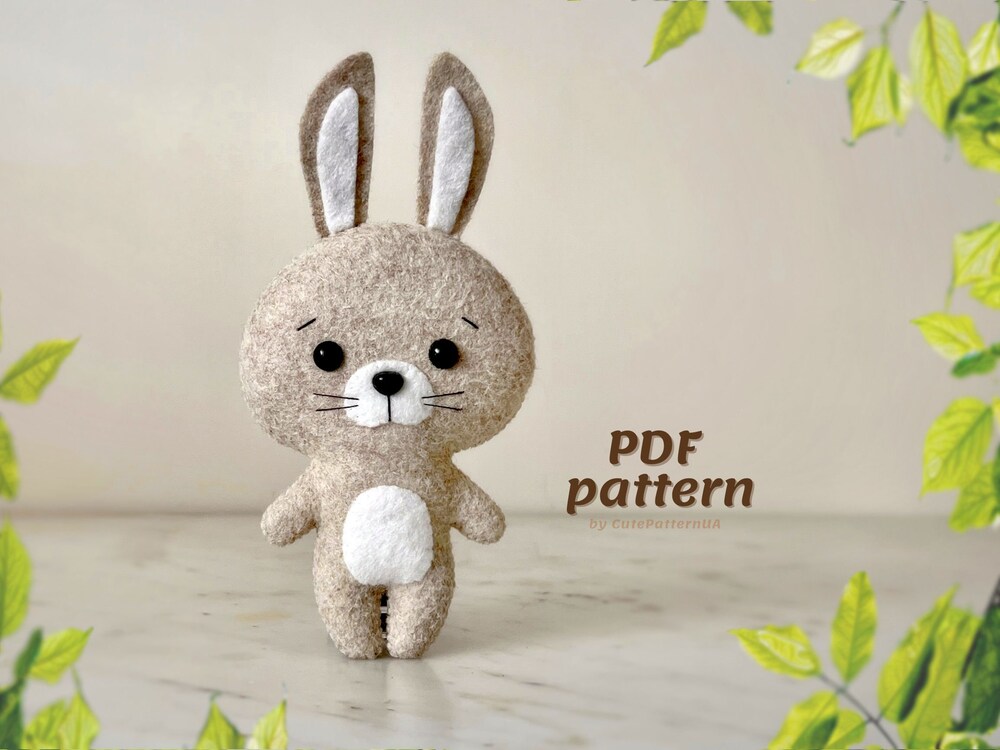 Bunny Sewing Pattern Pdf And Svg Stuffed Animal Toy, Digital Pdf ...