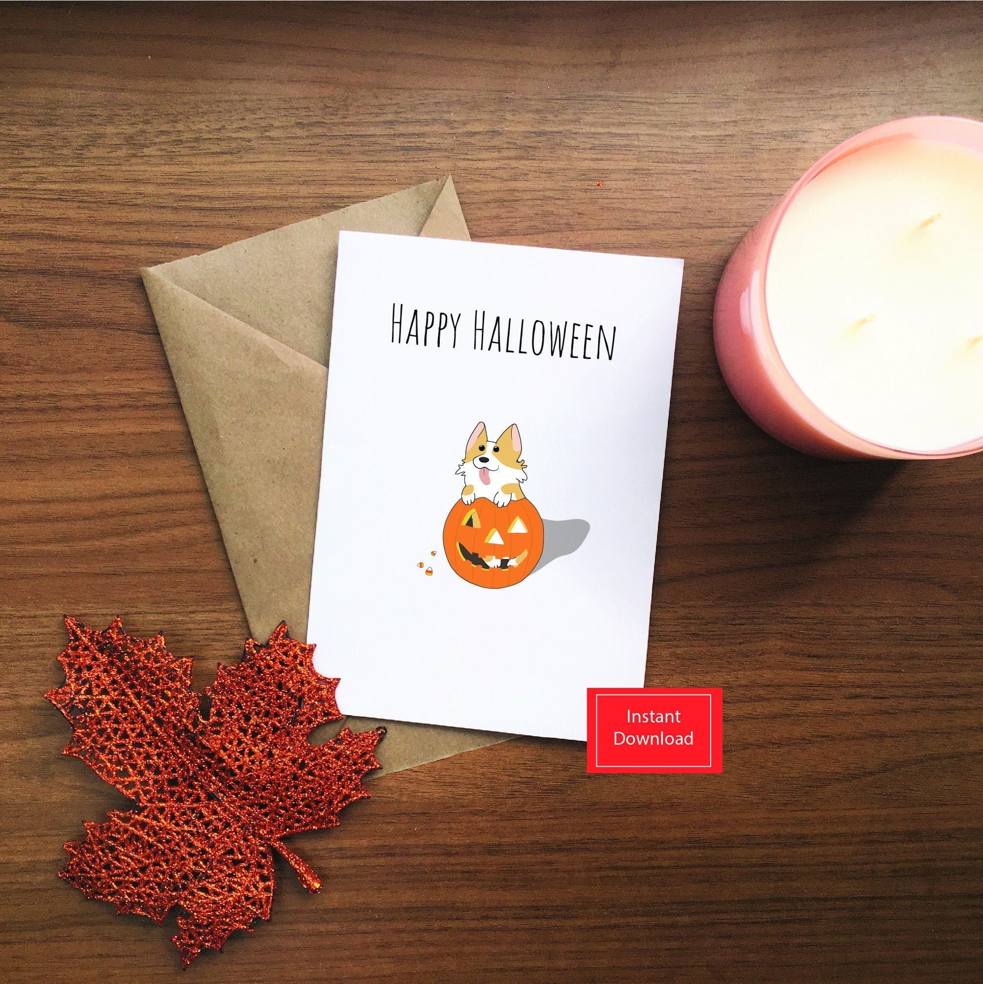Printable Halloween Card Cute Halloween Card Happy Etsy