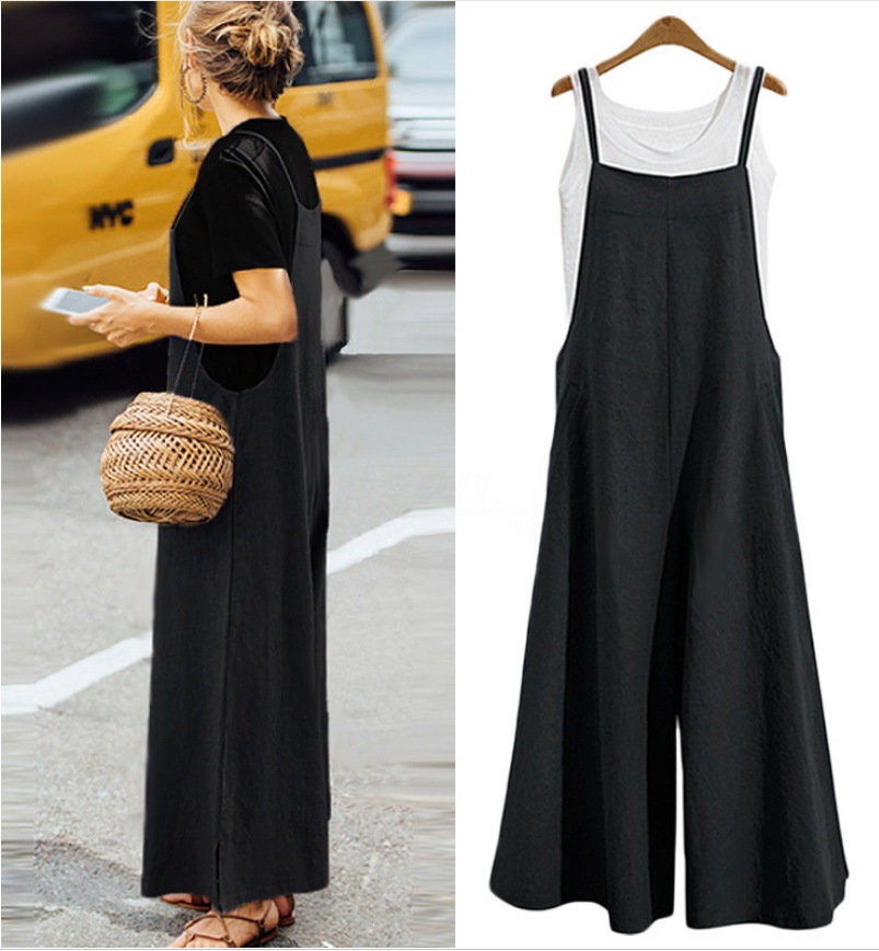 Wetsuit Loose One Piece Wide Leg Women Dress Overalls Etsy