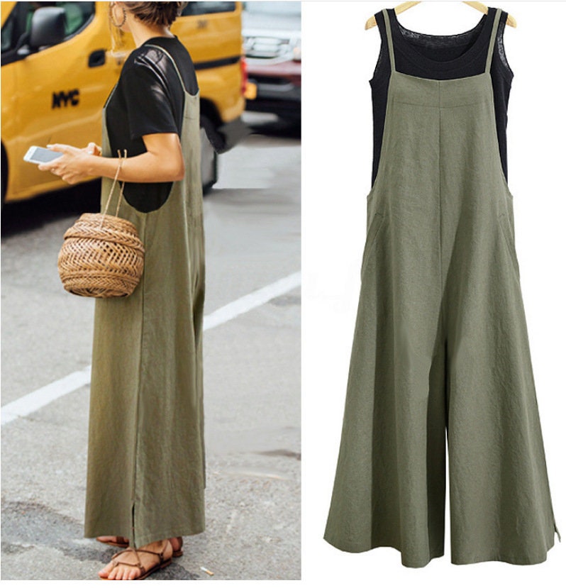 Wetsuit Loose One Piece Wide Leg Women Dress Overalls Etsy