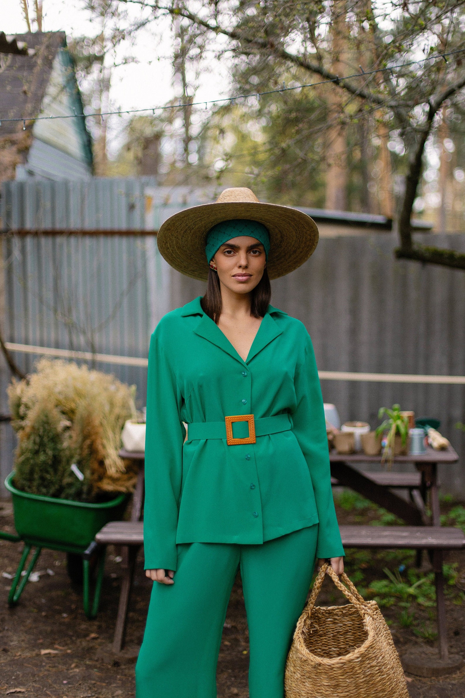 emerald green pant suit women's