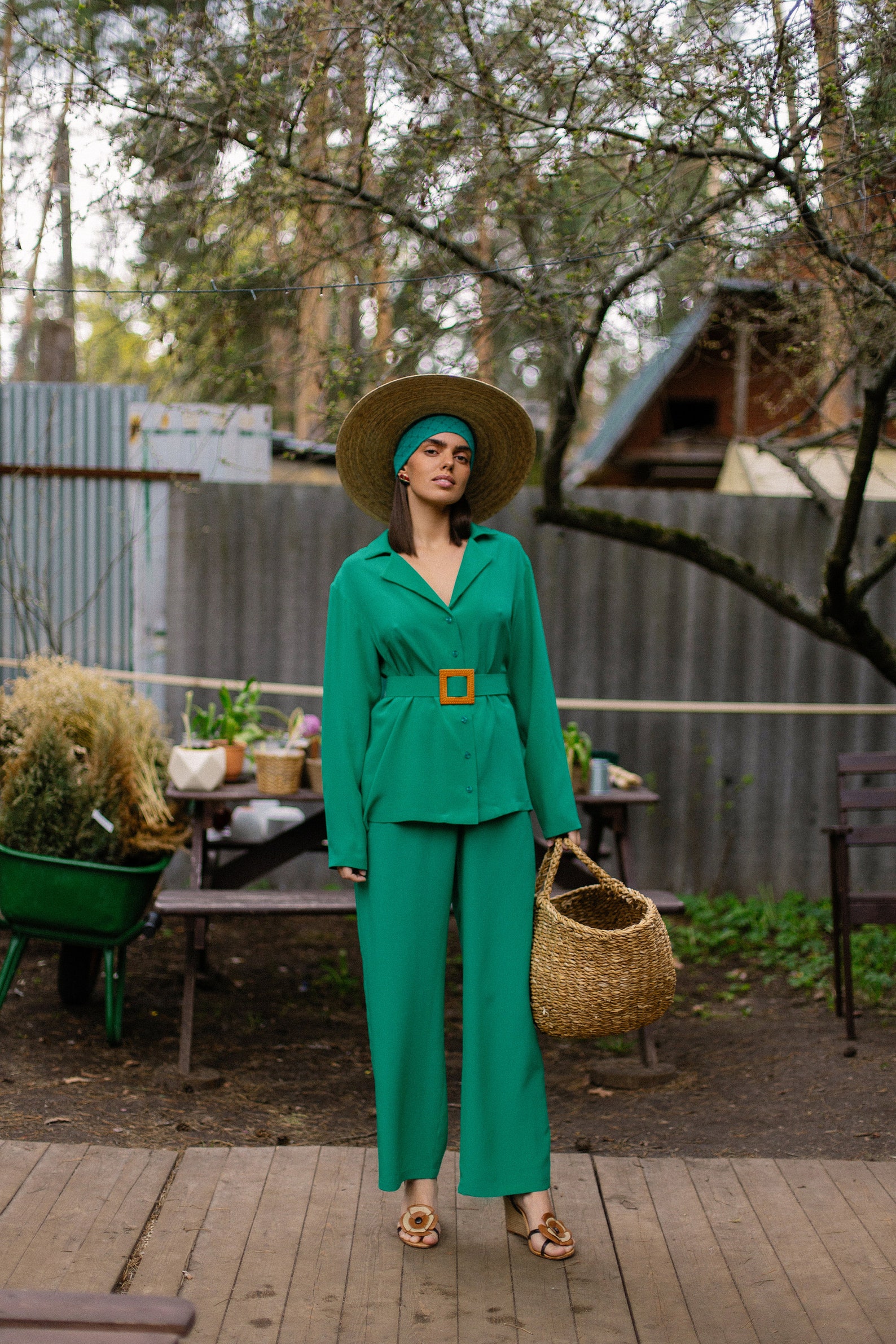 Emerald Green Two Piece Suit Women Silk Pant Suit Designer Etsy