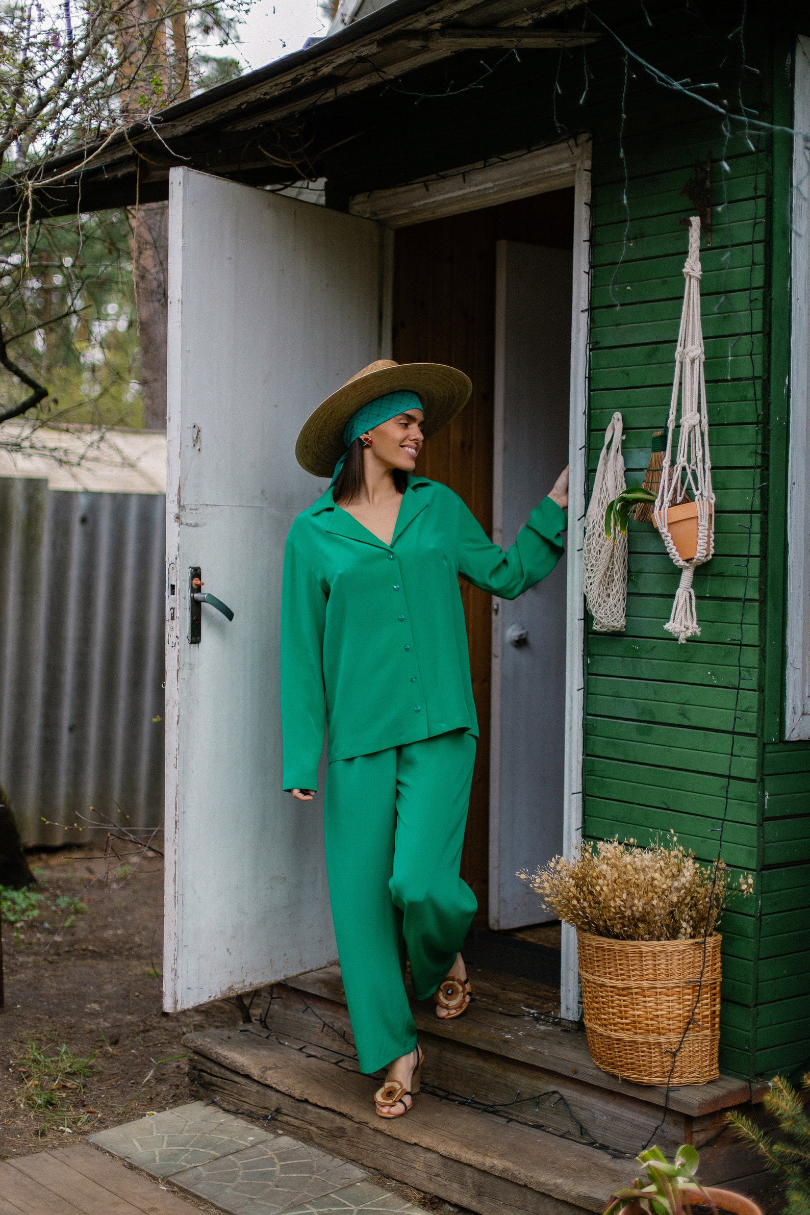 emerald green pant suit women's