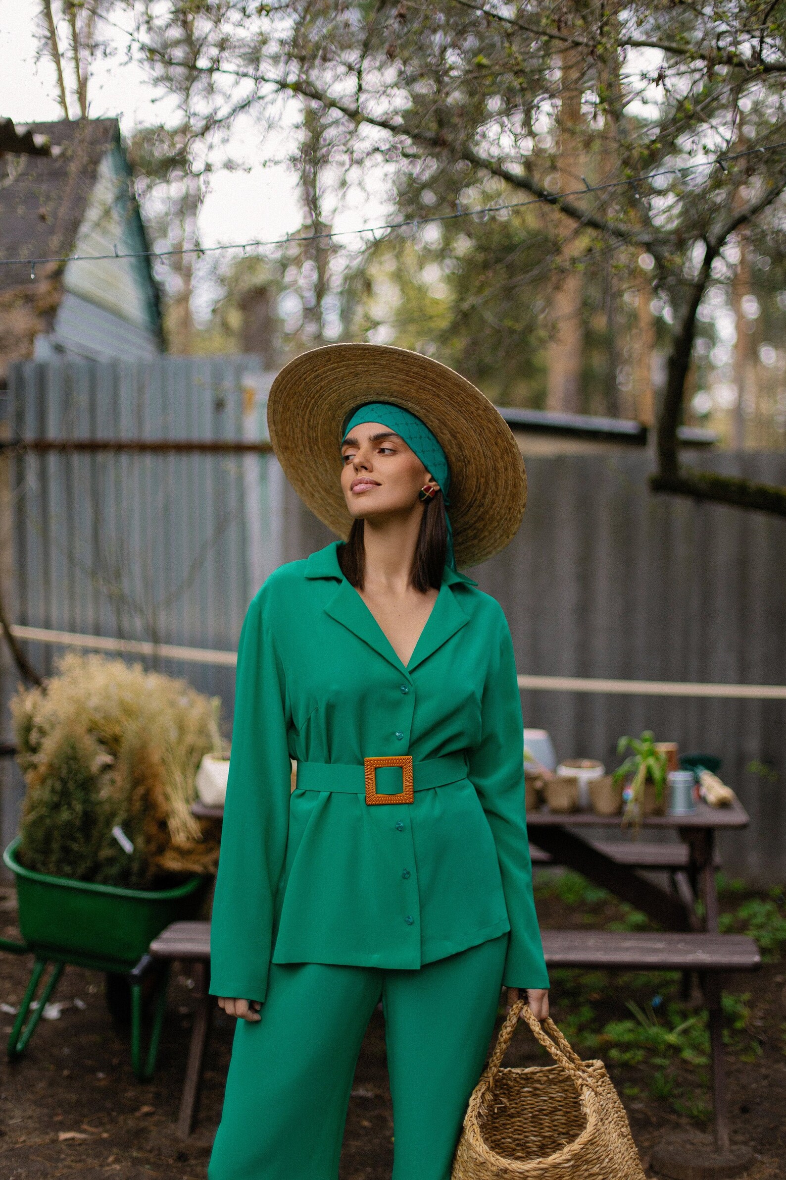 emerald green pant suit women's