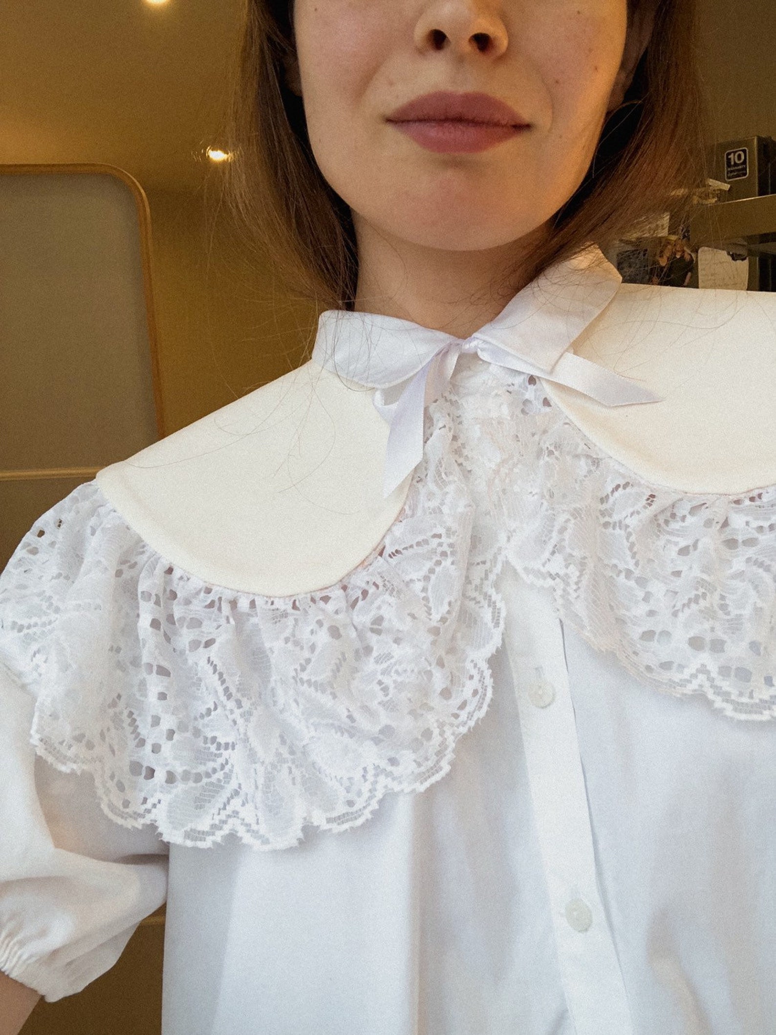 Détachable White Lace Collar Oversized Statement Women Etsy