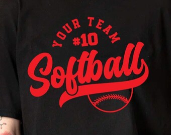 Modello di squadra di softball SVG, maglietta da softball personalizzata (file digitale)