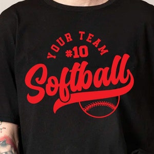 Modelo de equipe de softball Svg, Softball, Camisa de softball Png, Softball personalizado, Arquivo digital, Arquivos Cricut Cut, Eps Png Ai Dxf, Silhueta