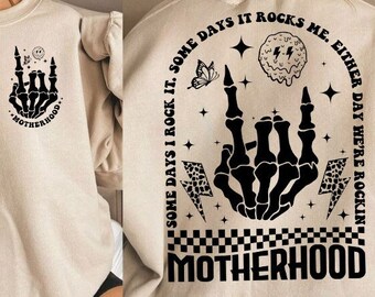 Retro Motherhood SVG, Rock On Design (Digital Download)