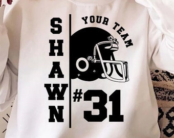 Football Team SVG Template, Player Name and Number (Digital Download)