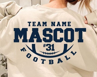Football Team Shirt SVG Template, Personalized Name & Number (Digital Download)