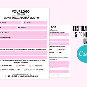 Brand Ambassador Agreement, Brand Ambassador Contract Template, Social Media Influencer Contract, Contract Form