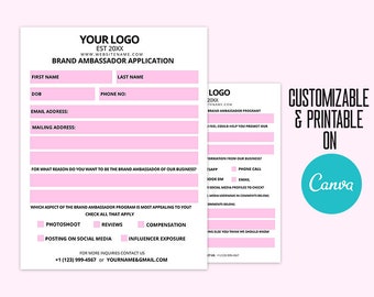 Plantilla de contrato de embajador de marca y acuerdo de influencer en redes sociales (editable en Canva)