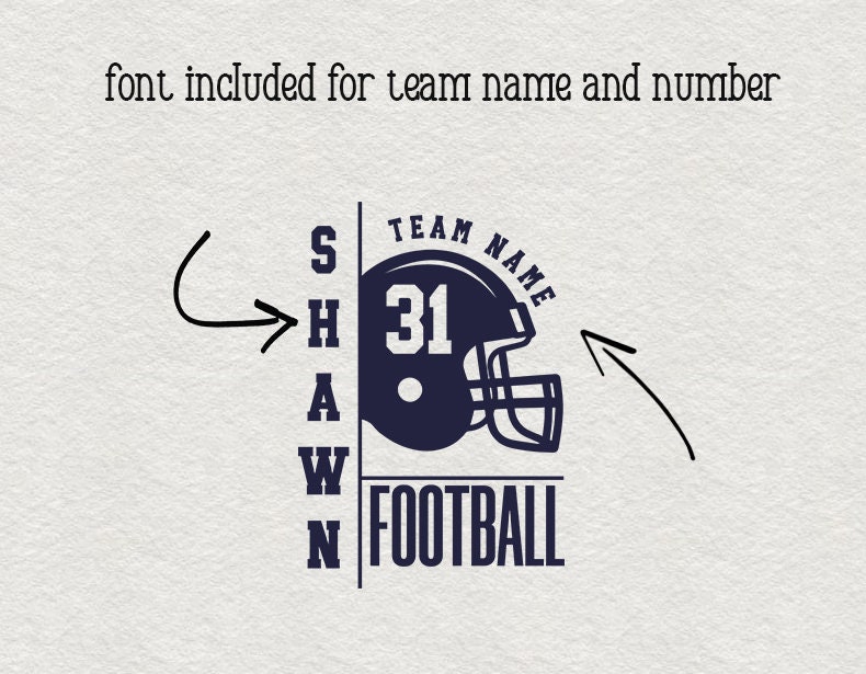 Personalized Football Team SVG, Custom Name & Number (digital File) - Etsy