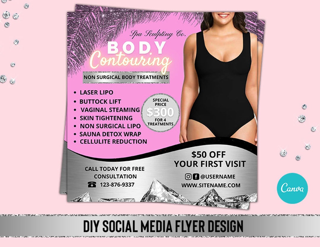 DIY Body Contouring Flyer Body Contour Flyer Spa Flyer Body Etsy