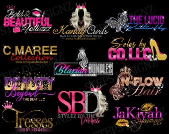 Diseño de logotipo personalizado para empresas de belleza, cabello y feminidad.