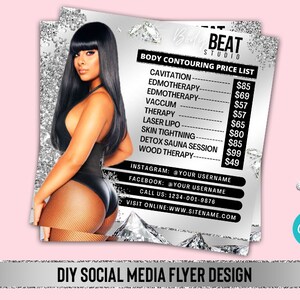 Body contouring price list, Body contouring template, Body contouring flyer, Body sculpting flyer, Body sculpting price list, Body Wax Flyer