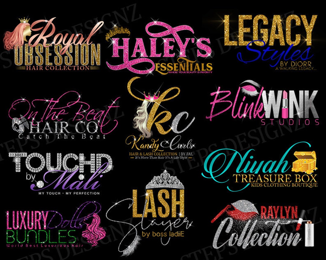 Custom Logo Design, Hair Extension Logo, Eyelash Logo, Beauty Logo