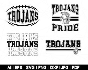 Trojans School Team Mascot (svg, png, dxf, eps, ai, pdf)